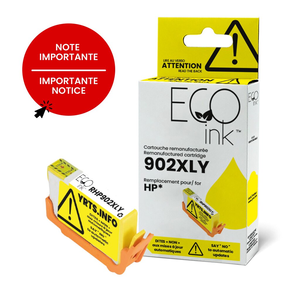 HP No.902XL T6M10AN Reman Yellow EcoInk YRTS